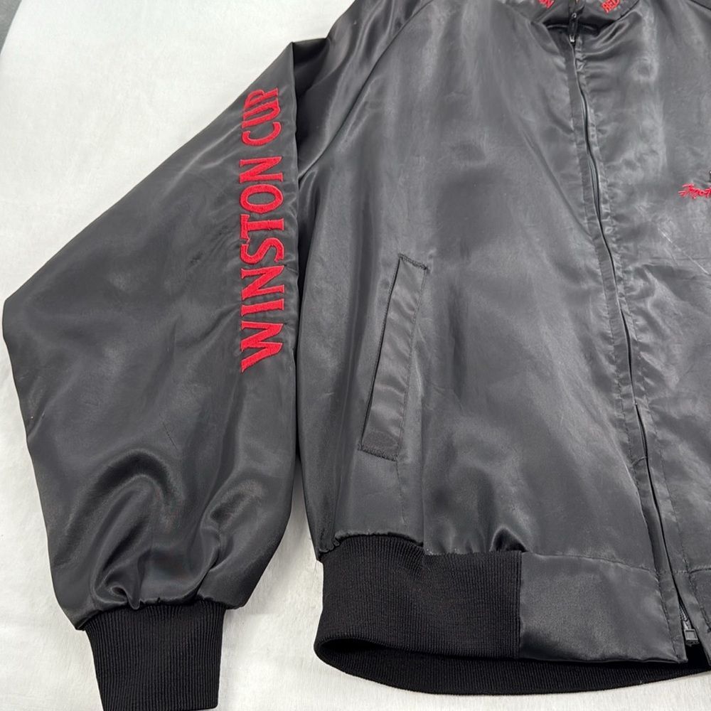 Vintage Racing Jacket Large 44 46 Black Nylon Red Baron Motor Sport Winston Cup - Picture 6 of 9